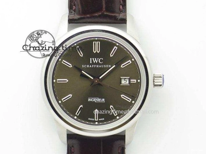 MIROTIME 0501 Breathable Da Vinci IW393402 SS ZF 1:1 Best Edition Blue Dial On Black Leather Strap A 7211